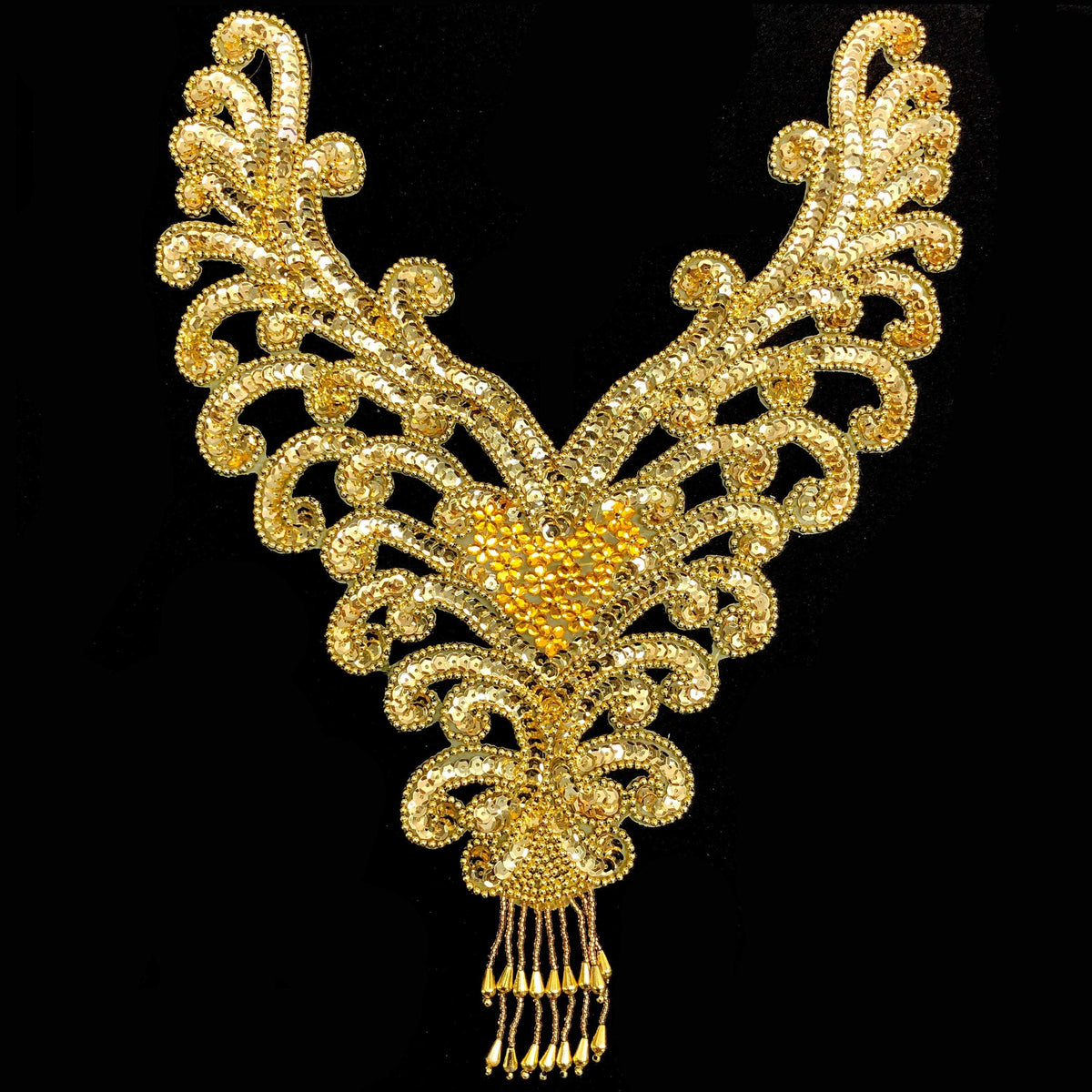 Light Gold Sequins Lace Applique, LAP-41 – Hai Trim & Feathers
