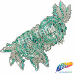 Beaded Sequins Motif Applique with Pearl Fringe, BSA-03
