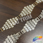 1 5/8" Gold/Crystal Diamond Plastic Stud Trim, PST-214