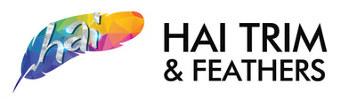 Hai Trim & Feathers logo. Our store supplies various craft and carnival materials from trimmings, appliques, feathers, rhinestones, and a lot more!
