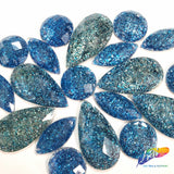 Blue Glitter Resin Stones, YF07