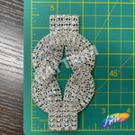 SALE! Knotted Braided Fancy Rhinestone Applique on Metal Setting, YH-112