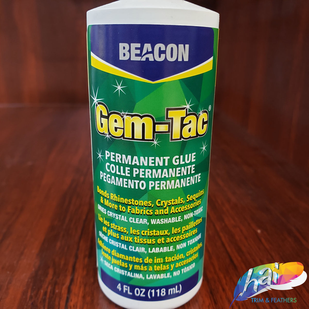 Beacon Gem-tac Permanent Adhesive Glue 4 Oz. for Gems Sequins Rhinestones  Crafts