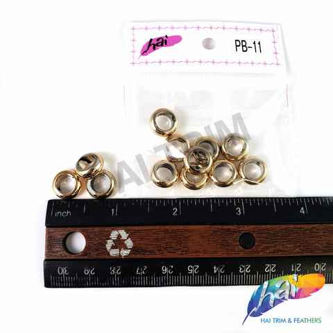 11mm Light Rose Gold Metallic Beads, PB-11 (12 pieces)