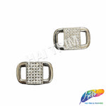 Curved Rectangle Rhinestone Buckle (2 pieces), RB-055
