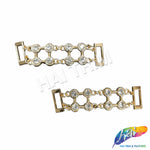 Gold/Crystal Rhinestone Connector (2 pieces), RB-078