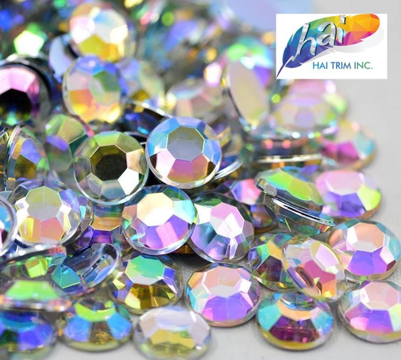Clear Round Diamond Stick On Gems, Plastic Craft Gems