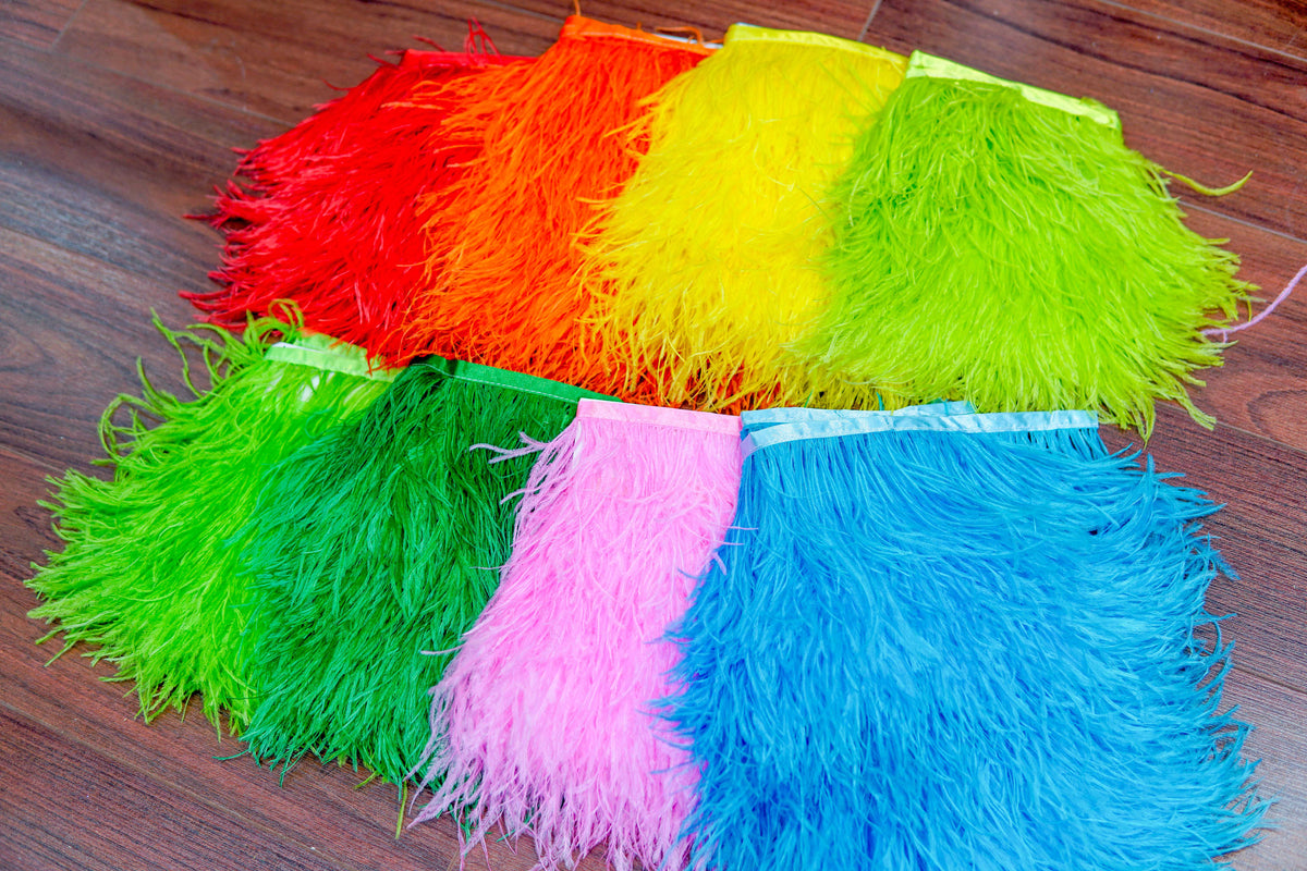 Ostrich Feather Trim Fringe / Sold by the Yard - Assorted Colors – Creative  Fabrics LA