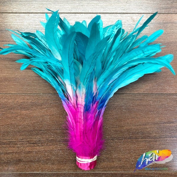 10-12 2-tone Bleached Dyed Coque Fringe (1/2 Yard) – Hai Trim & Feathers
