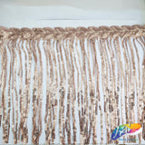 8" Sequin Fringe with Leaf Sequins Tape and Mesh, SEQ-003