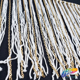 7 1/2" Chainette Fringe with Gold Chain Link