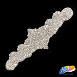 Silver Crystal Pearl Beaded Rhinestone Motif Applique, PRA-007