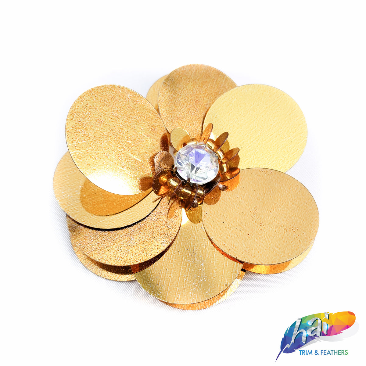Gold Beaded Sequins Flower Patch Applique, BA-069 – Hai Trim