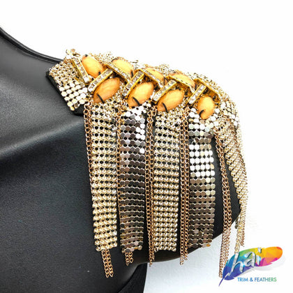 Beaded Rhinestone Epaulets or Bedazzled Shoulder Pads