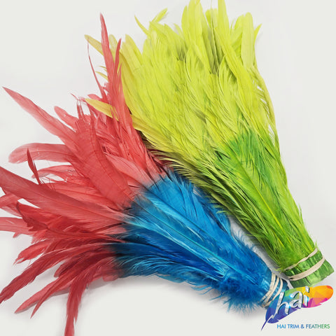 12-14" 2-tone Bleached Dyed Coque Fringe (1/2 Yard)