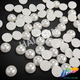 12mm White Flatback Glue On Pearls (72 pieces)