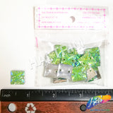 Green AB Meteorite Textured Resin Stones, #08