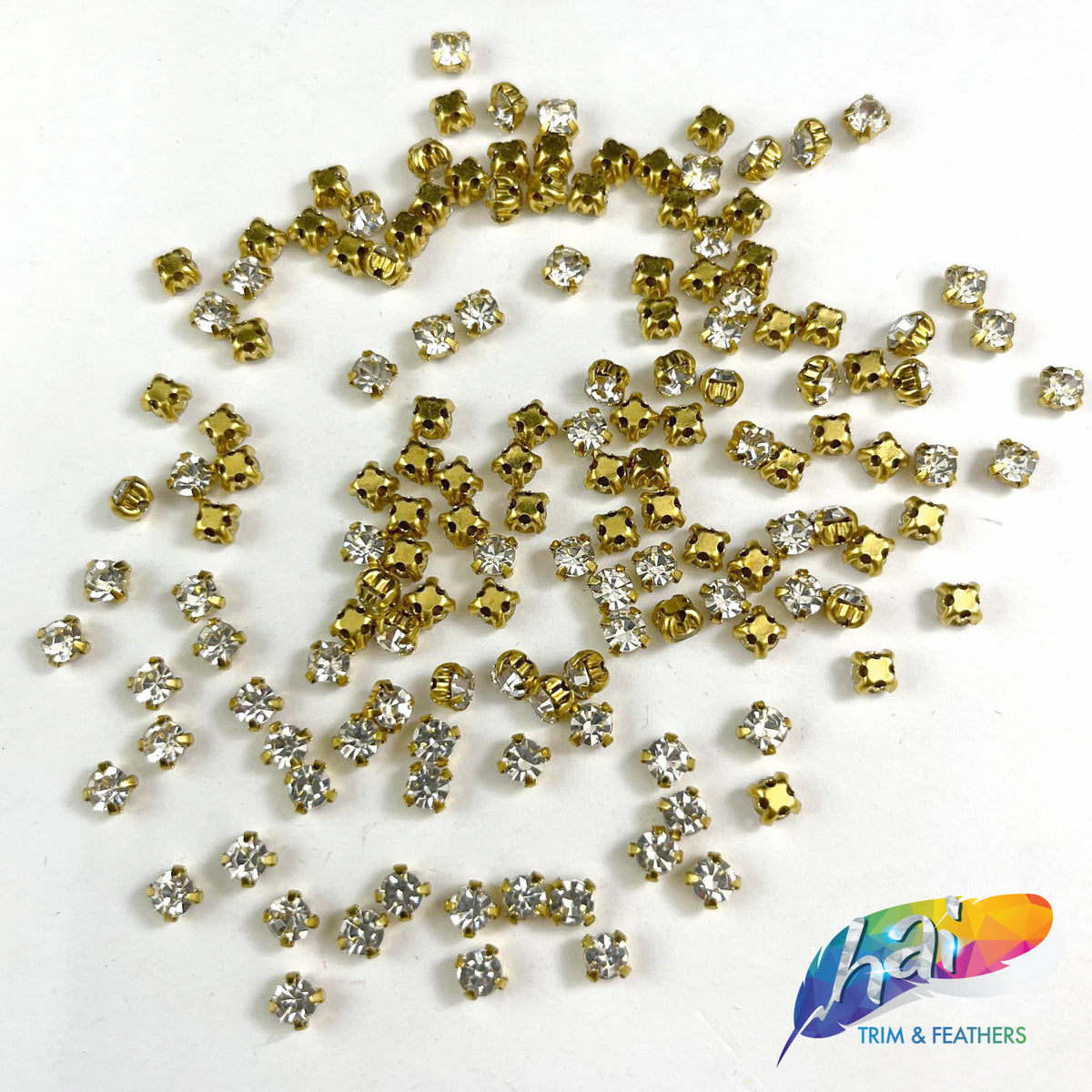 16ss Crystal Sew-on Rhinestone w/ Gold Metal Setting (144 pieces) – Hai ...