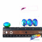 18x25mm Blue Green Oval Sew-on Rhinestones w/ Metal Setting (4 pieces)