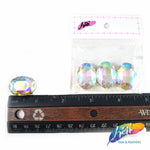18x25mm Crystal AB Oval Sew-on Rhinestones w/ Gold Metal Setting (4 pieces)