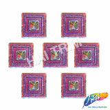 38x38mm Textured Square Medallion Color AB Resin Stones (4 pieces)