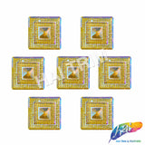 38x38mm Textured Square Medallion Color AB Resin Stones (4 pieces)