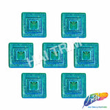 38x38mm Textured Square Medallion Color AB Resin Stones (4 pieces)