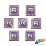 38x38mm Textured Square Medallion Color AB Resin Stones (4 pieces)