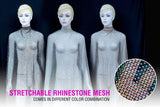 36" x 48" Rhinestone Mesh Fabric with Colored Stones