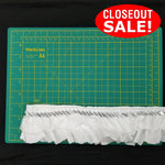 CLOSEOUT! 4.75 yards White Pleated Trim with Clear Stones , COT-043
