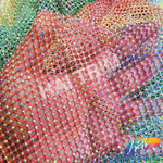 SALE! 36" x 48" Multicolor Rhinestone Mesh Fabric with Crystal AB Stones