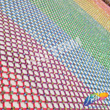 SALE! 36" x 48" Multicolor Rhinestone Mesh Fabric with Crystal AB Stones