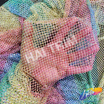 SALE! 36" x 48" Multicolor Rhinestone Mesh Fabric with Crystal AB Stones
