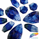 Matte Ombre Marble Acrylic Stones - Light Blue/Royal Blue/Navy #5