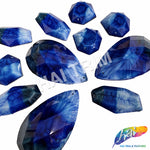 Matte Ombre Marble Acrylic Stones - Light Blue/Royal Blue/Navy #5