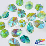 Aqua AB Pointed Resin Stones, #05