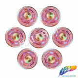 43mm Textured Round Medallion Color AB Resin Stones (3 pieces)