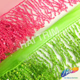 Neon Beaded Sequin Fringe with Mesh (6" 12"), BSF-002 Neon