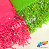 Neon Beaded Sequin Fringe with Mesh (6" 12"), BSF-002 Neon