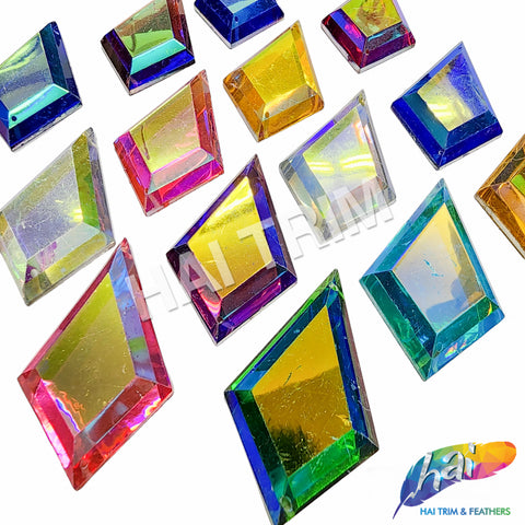 29x48mm Diamond Color AB Resin Stones (4 pieces)
