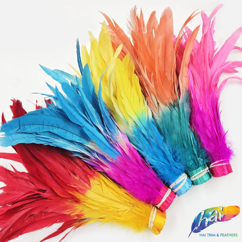 10-12" 2-tone Bleached Dyed Coque Fringe (1/2 Yard)