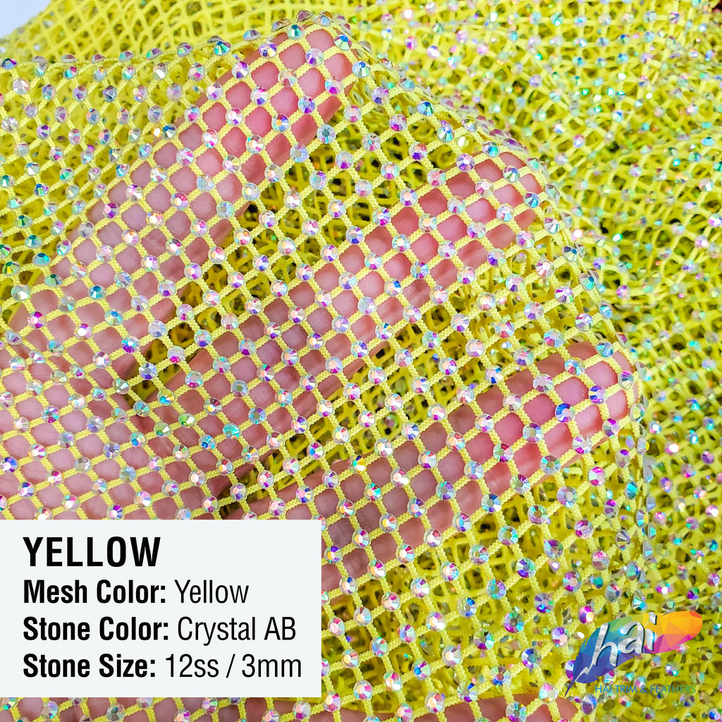 36 x 48 Rhinestone Mesh Fabric with Crystal AB Stones – Hai Trim