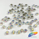 38ss Crystal AB Sew-on Rhinestone w/ Metal Setting (72 pieces)