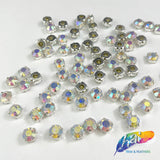 38ss Crystal AB Sew-on Rhinestone w/ Metal Setting (72 pieces)