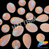 Peach AB Striped Glitter Textured Stones, #43