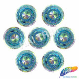 43mm Textured Round Medallion Color AB Resin Stones (3 pieces)