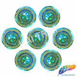 43mm Textured Round Medallion Color AB Resin Stones (3 pieces)