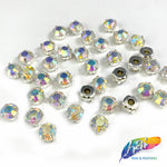 45ss Crystal AB Sew-on Rhinestone w/ Metal Setting (36 pieces)