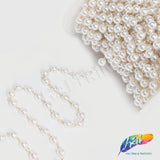 6mm White Pearl Trim with Chain Links