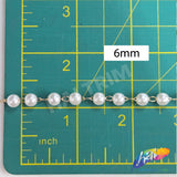 6mm White Pearl Trim with Chain Links